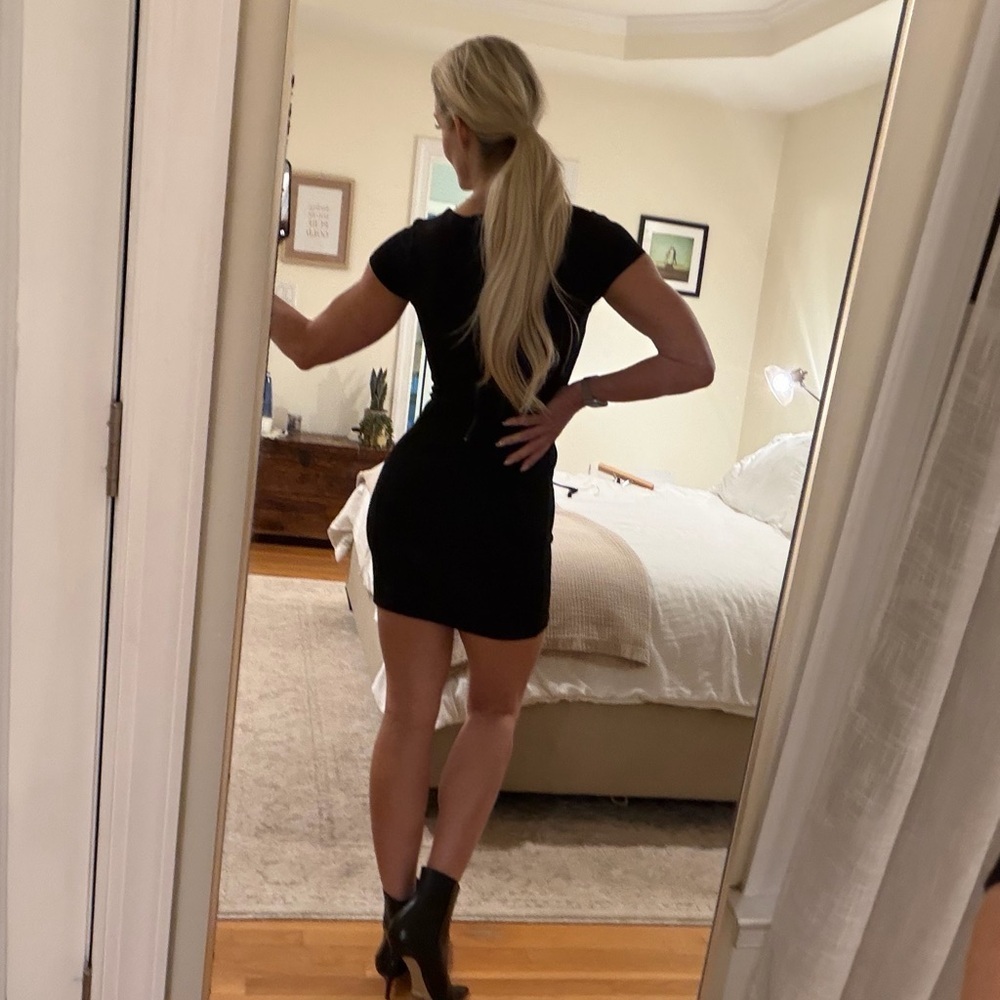 French Connection Bodycon Black Dress - Sz XS - Picture 5 of 6